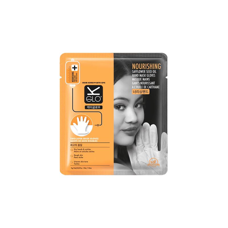 k glo nourishing safflower seed oil twolayer hand mask gloves