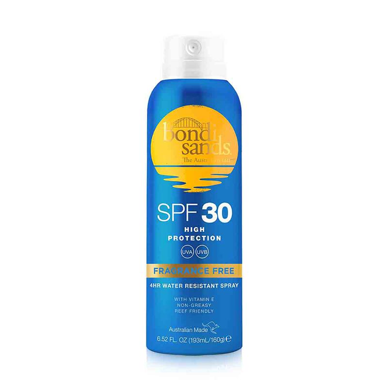 bondi sands sunscreen spf 30 aerosol mist spray fragrance free 160g