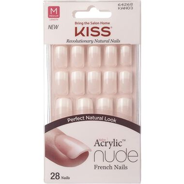kiss kiss salon acrylic nude french nails kan03c