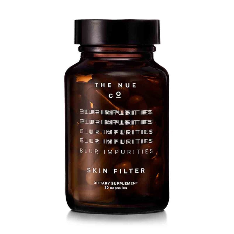 the nue co. skin filter vitamin a and zinc blemish + brightening supplement 30 capsules