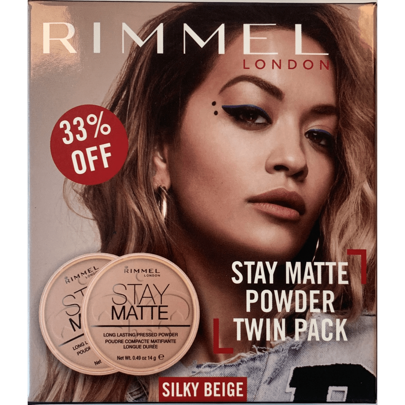 rimmel stay matte pressed powder promopack,silky beige ,pack of 2