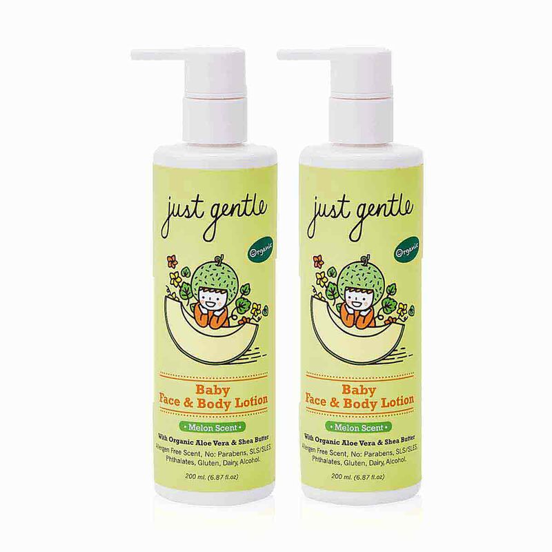 just gentle baby face & body lotion melon  twin pack