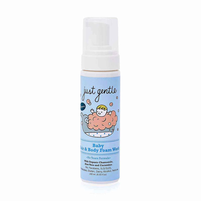just gentle organic baby hair & body foam wash (lavender scent) 180ml