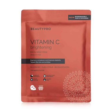 beauty pro brightening collagen sheet mask with vitamin c