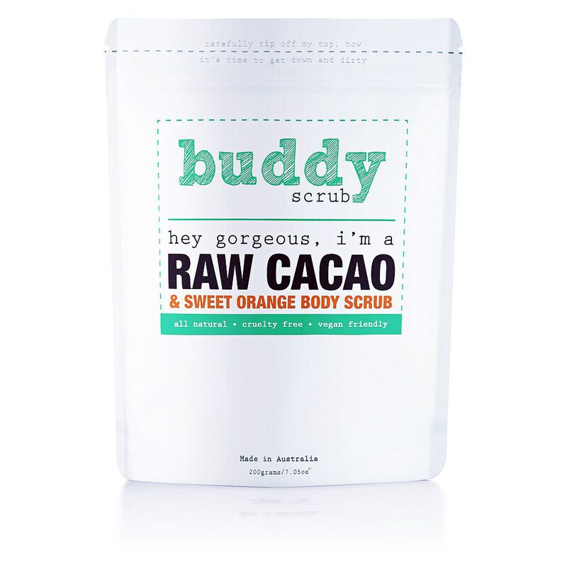 buddy scrub raw cacao natural body scrub 200g