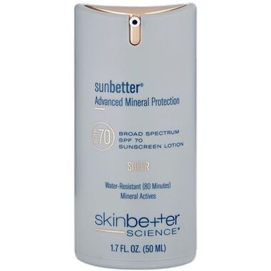 skinbetter science sunbetter sheer spf 70 sunscreen lotion