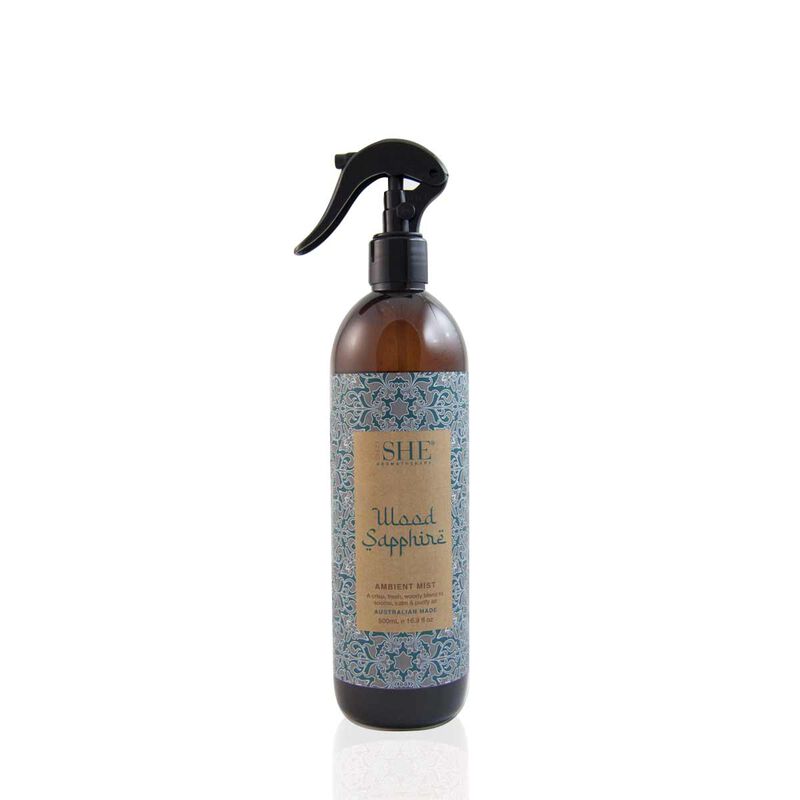om she aromatherapy wood sapphire ambient mist 500ml