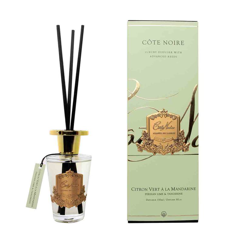 cote noire reed diffuser persian lime & tangerine with gold badge 150ml