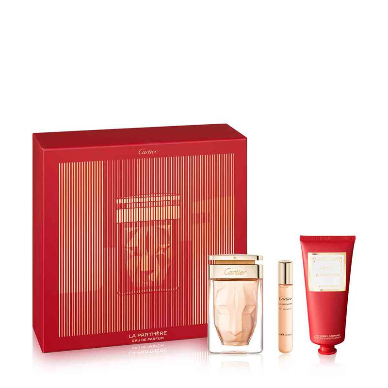 Set With 75 Ml La Panthère Parfum, 10 Ml La Panthère Eau De Parfum Purse Spray And 100 Ml Perfumed Body Lotion