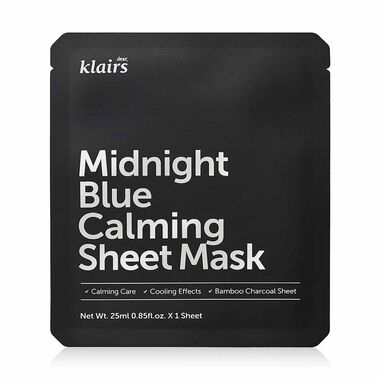 dear klairs midnight blue calming sheet mask
