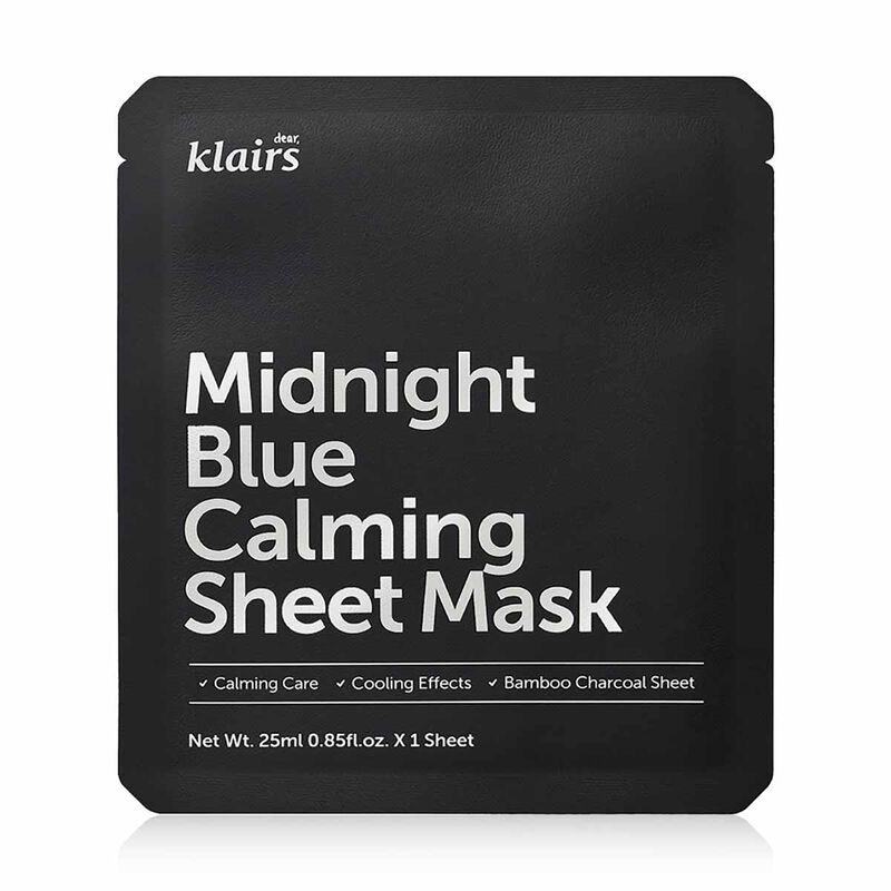 dear klairs midnight blue calming sheet mask