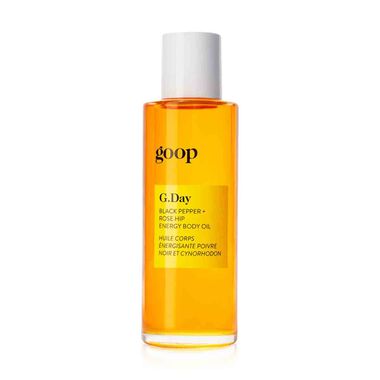 goop g.day black pepper plus rose hip energy body oil