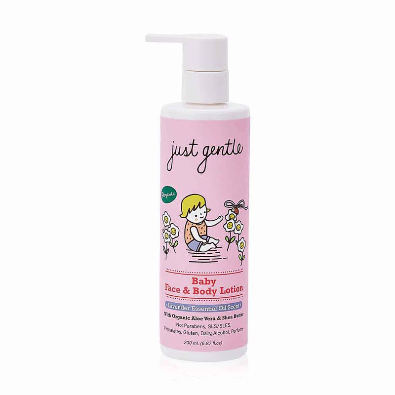 just gentle organic baby face & body lotion (lavender scent) 200ml