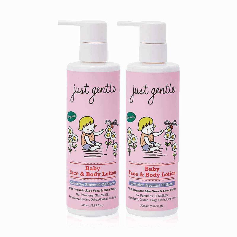 just gentle baby face & body lotion lavender  twin pack