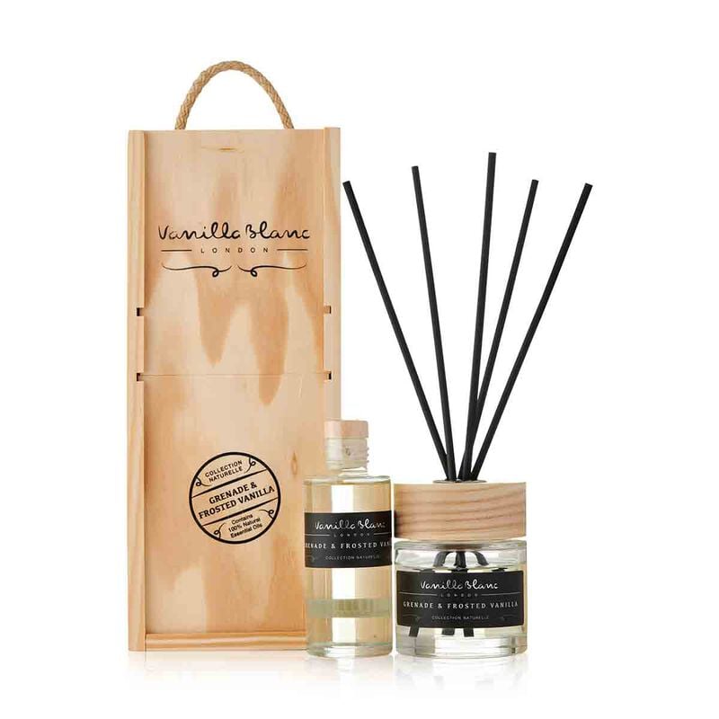 vanilla blanc grenade & frosted vanilla reed diffuser gift set with refill 100ml