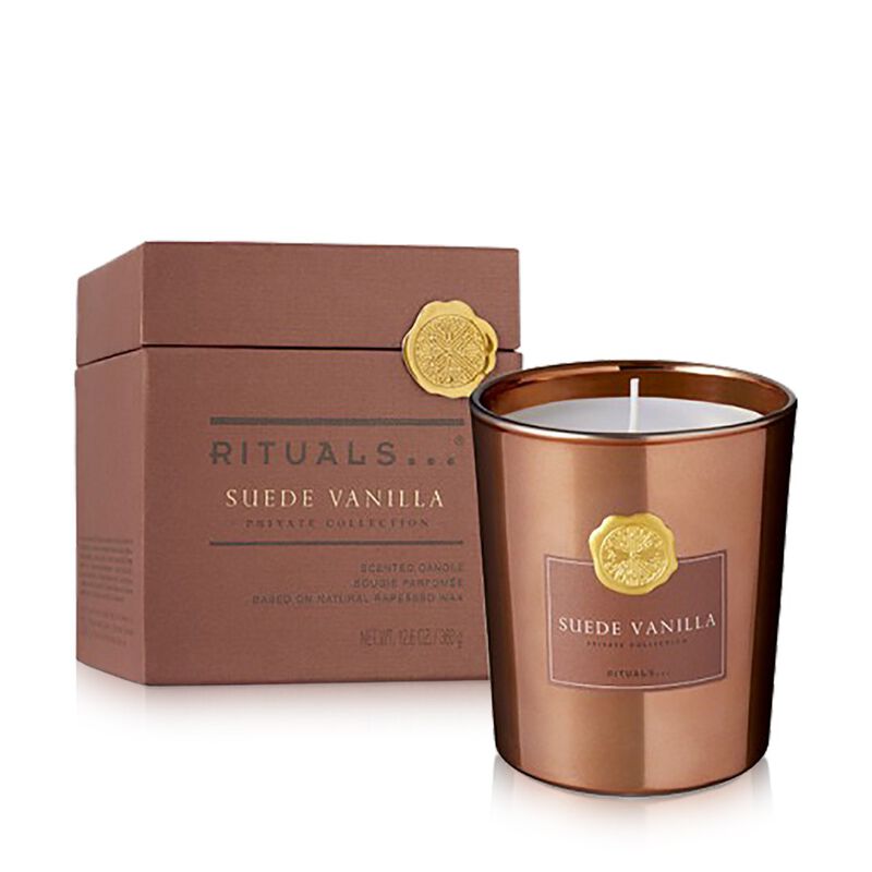 rituals suede vanilla scented candle 360g