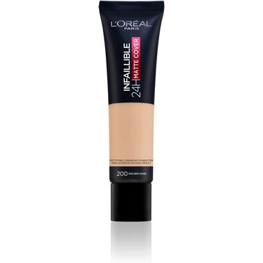 l'oreal paris l'oreal paris infaillible 24h matte cover foundation 200 sable dore  oil control, high coverage?