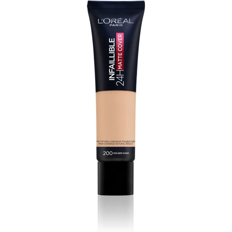 l'oreal paris l'oreal paris infaillible 24h matte cover foundation 200 sable dore  oil control, high coverage?