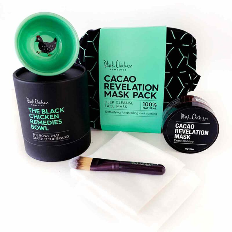 black chicken remedies cacao revelation mask  natural face mask pack
