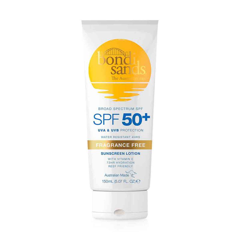 bondi sands sunscreen lotion spf50+ fragrance free 150ml