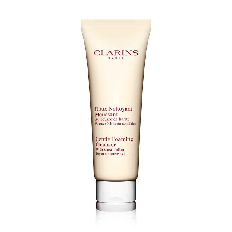 clarins gentle foaming cleanser with shea butter  dry or sensitive skin 125ml