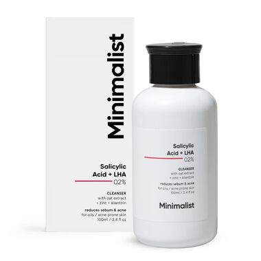 minimalist salicylic acid and lha 2% face cleanser