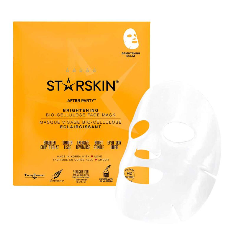 starskin after party coconut biocellulose second skin brightening face mask