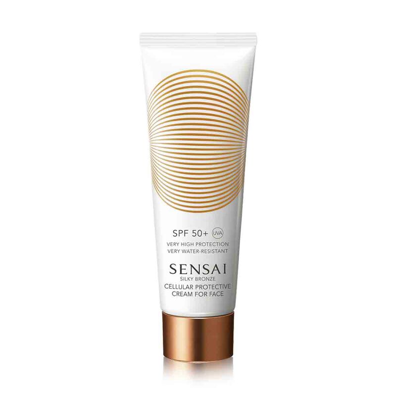 سنساي sensai silky bronze cellular protective cream for face spf50+
