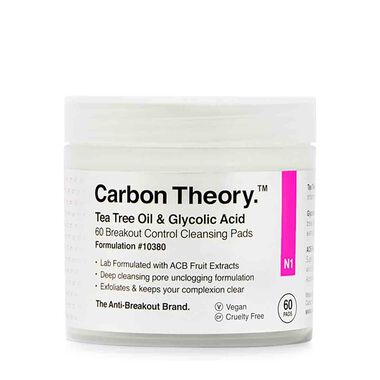carbon theory breakout control cleansing pads  tea tree oil & glycolic acid 60 pcs