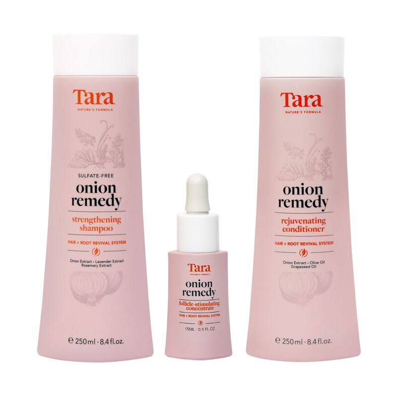 tara onion remedy hair + root revival system set