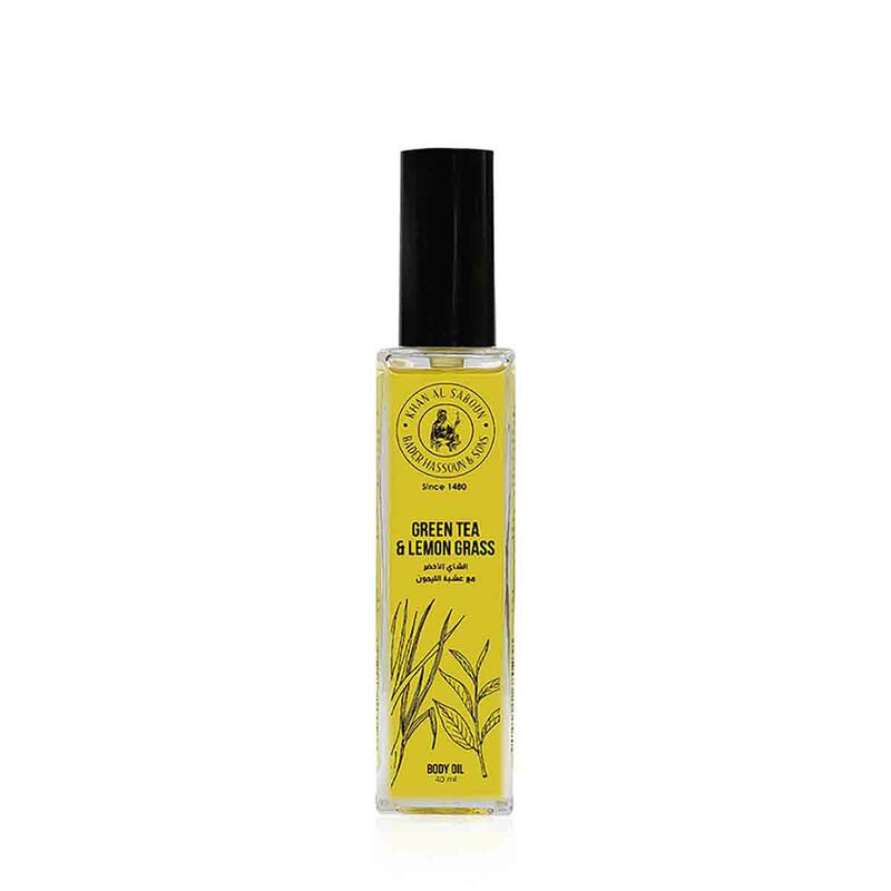 khan al saboun organic green tea and lemongrass aromatherapy body oil perfume