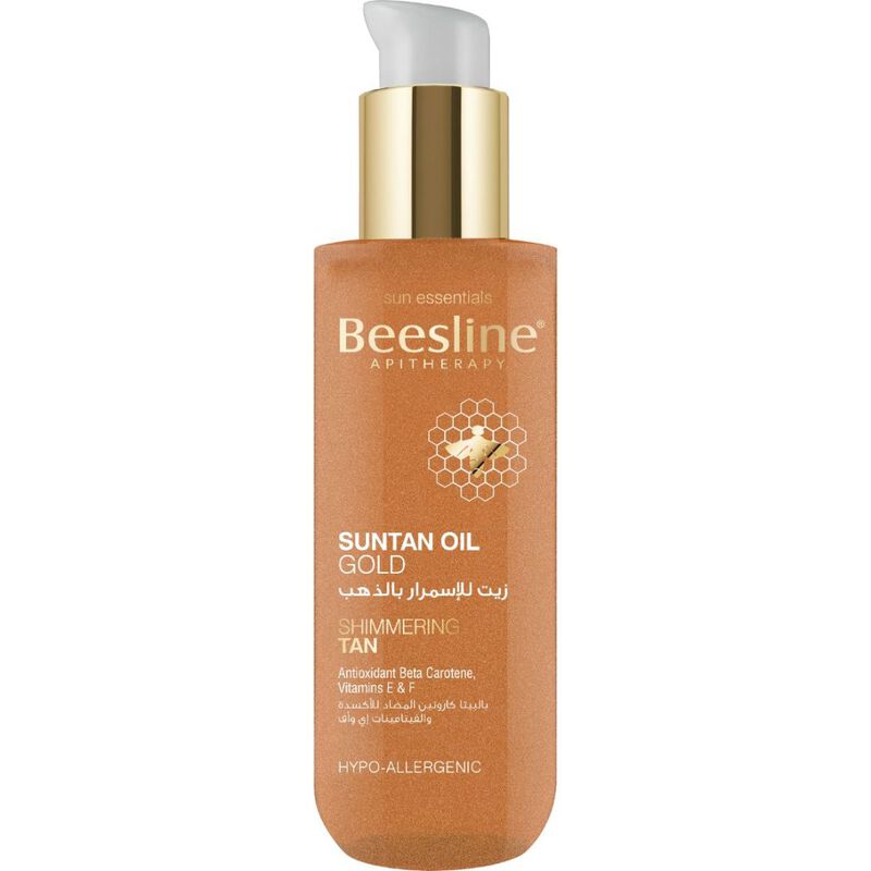 beesline sun tan oil gold