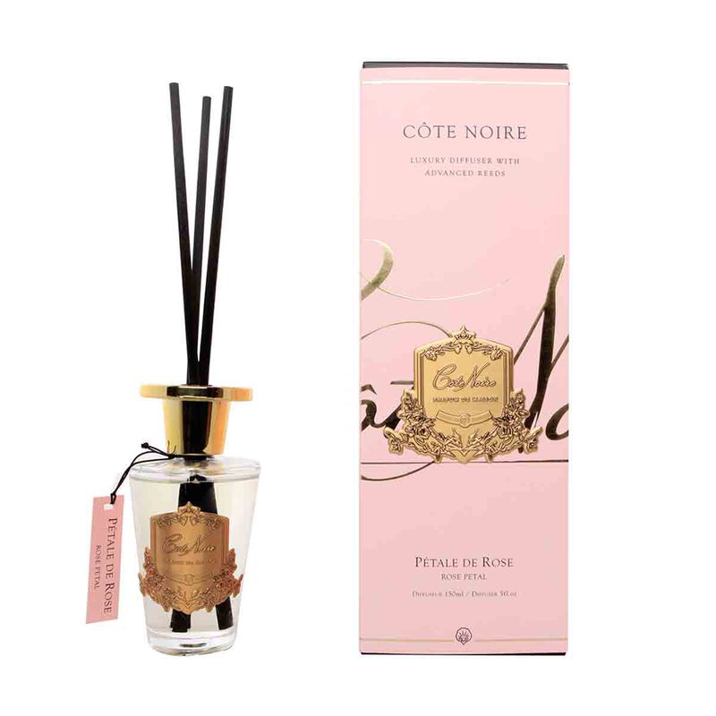 cote noire reed diffuser rose petal gold 150ml