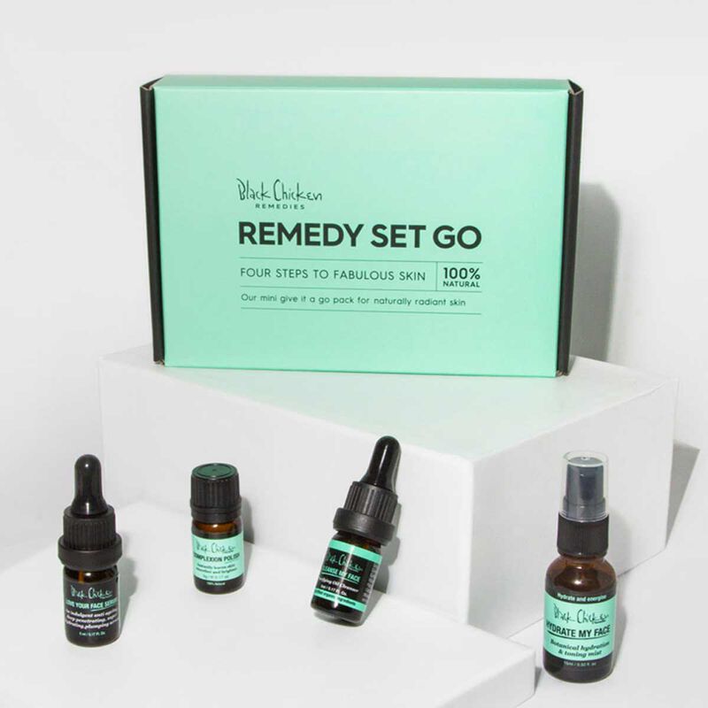 black chicken remedies remedysetgo  natural skincare trial pack