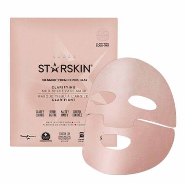 SILKMUD Pink French Clay Purifying Liftaway Mud Face Sheet Mask