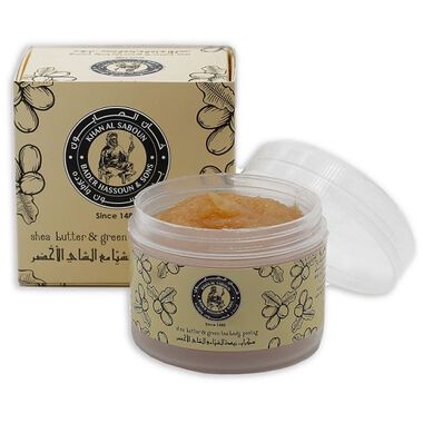 khan al saboun shea butter with green tea scrub 150g