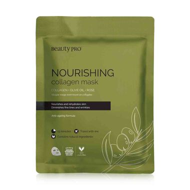 beauty pro nourishing collagen sheet mask with olive extract