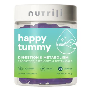 nutrili happy tummy sugar free gummies supplement