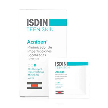 isdin teen skin acniben minimizing wipes 30 wipes