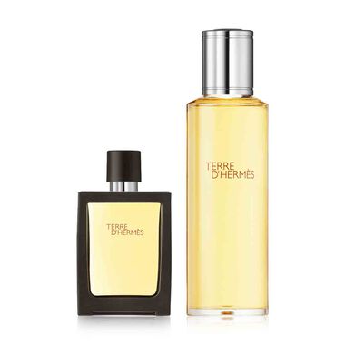 hermes terre d'hermes parfum 30ml travel spray and 125ml refill