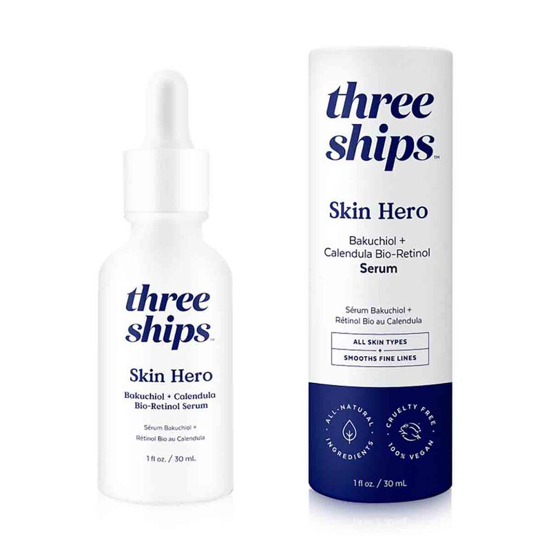 three ships skin hero bakuchiol and calendula bio retinol serum